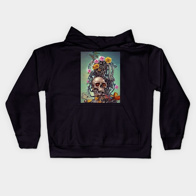 Bones and Botany Kids Hoodie by levelsart